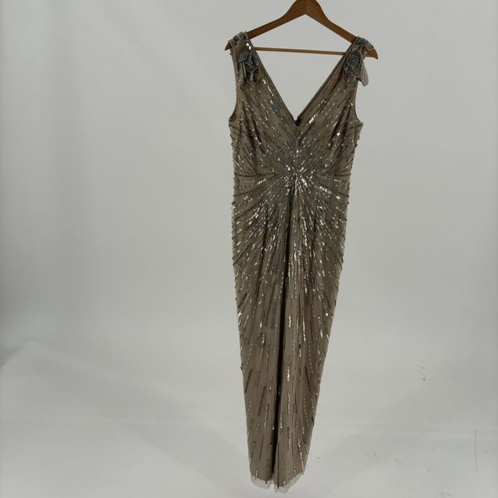 Adrianna Papell Short Sleeve Embellished Maxi Dress